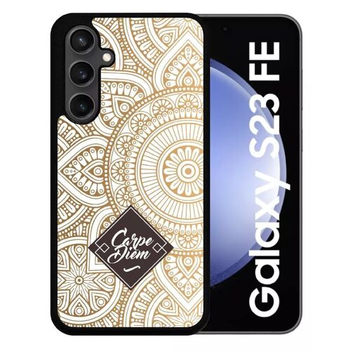 Coque Pour Galaxy S23 Fe - Carpe Diem Modif Orient Fond Blanc - Silicone - Noir