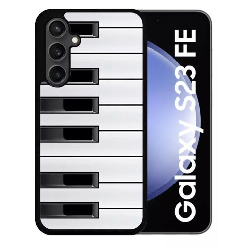 Coque Pour Galaxy S23 Fe - Touche De Piano Noir Et Blanc - Silicone - Noir
