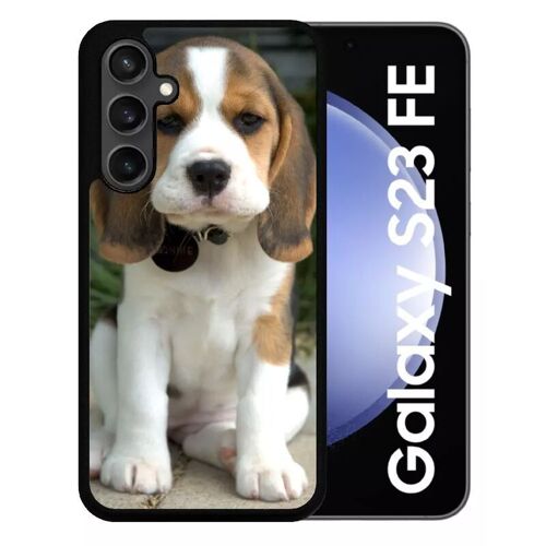 Coque Pour Galaxy S23 Fe - Chien Mignon - Silicone - Noir