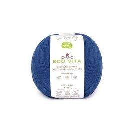 Fil De Coton Recyclé Eco Vita Pour Tricot Et Crochet - 100gr - Dmc 107 Bleu Royal