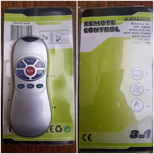 Télécommande universelle 3 fonctions en 1