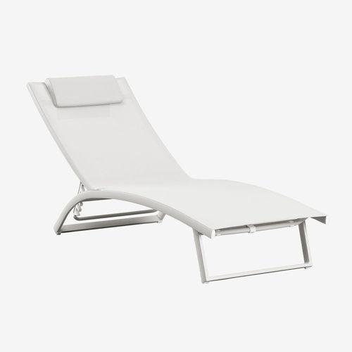 Transat Inclinable En Aluminium Dulem Blanc Gardenia