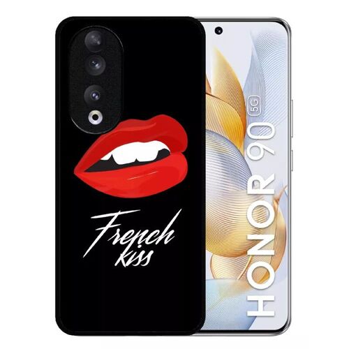 Coque Pour Honor 90 - French Kiss Bouche - Silicone - Noir