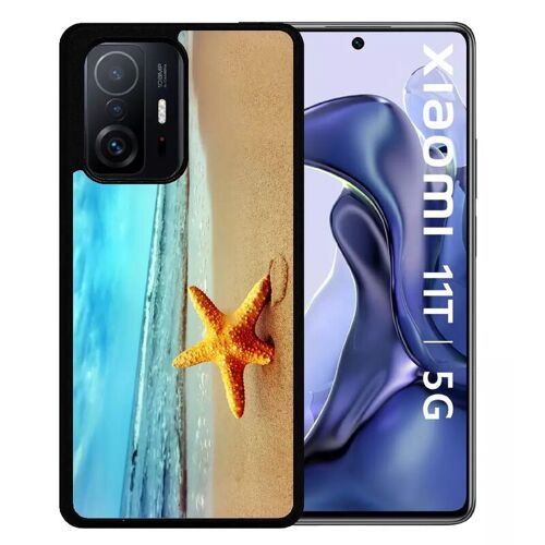 Coque Pour Xiaomi 11t 5g - Etoile De Mer Plage - Silicone - Noir