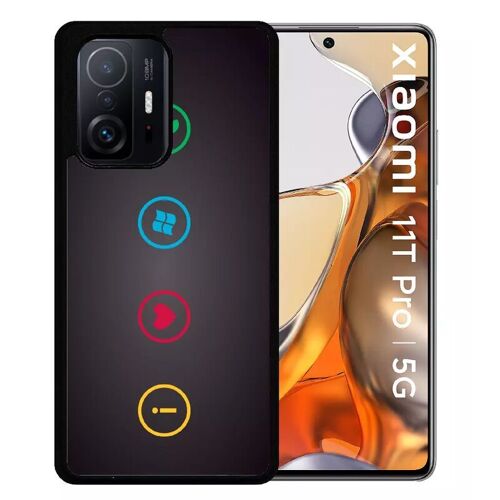 Coque Pour Xiaomi 11t Pro 5g - Rebus I Love Windows And Phone - Silicone - Noir