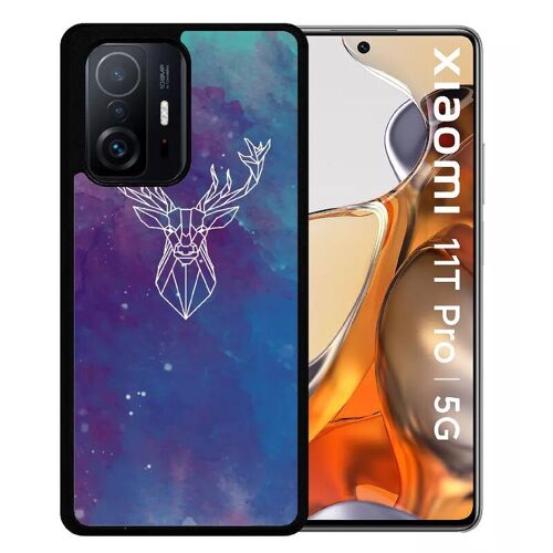 Coque Pour Xiaomi 11t Pro 5g - Hyper Animals Space Cerf - Silicone - Noir