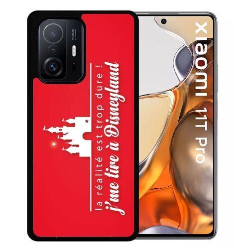 Coque Pour Xiaomi 11t Pro - La Realite Est Tropdure Jme Tire A Disney Fond Rouge - Silicone - Noir