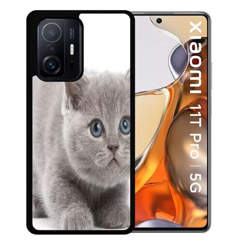 Coque Pour Xiaomi 11t Pro 5g - Chaton - Silicone - Noir