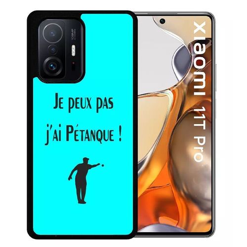 Coque Pour Xiaomi 11t Pro - Je Peux Pas J Ai Petanque Turquoise - Silicone - Noir