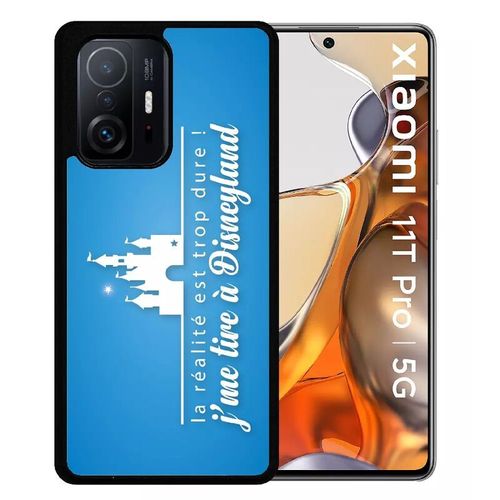 Coque Pour Xiaomi 11t Pro 5g - La Realite Est Tropdure Jme Tire A Disney Fond Turquoise - Silicone - Noir