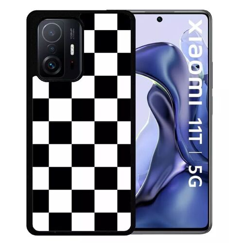 Coque Pour Xiaomi 11t 5g - Carr Noir Et Blanc Damier - Silicone - Noir
