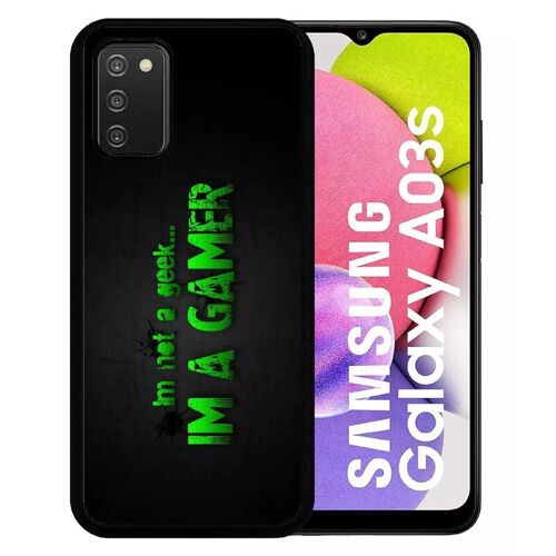 Coque Pour Galaxy A03s - Citation Geek Gamer - Silicone - Noir