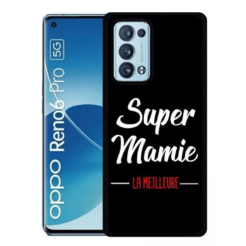 Coque Pour Oppo Reno6 Pro 5g - Super Mamie La Meilleure Fond Noir - Silicone - Noir