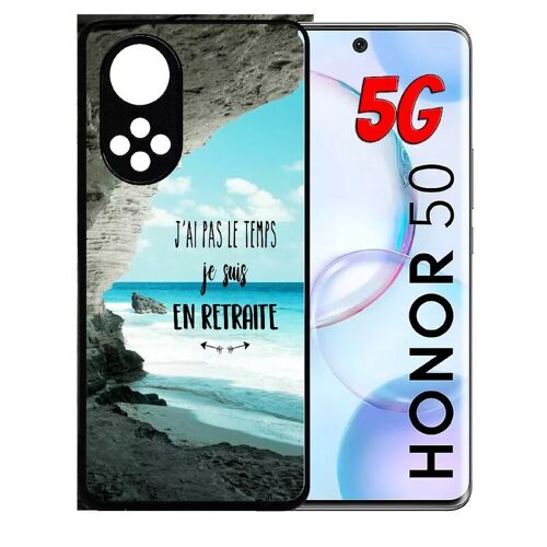 Coque Pour Honor 50 5g - J Ai Pas Le Temps Je Suis En Retraite Paysage Mer - Silicone - Noir