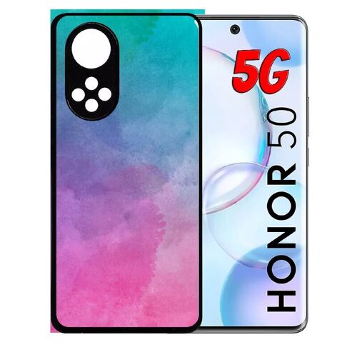 Coque Pour Honor 50 5g - Peinture Aquarelle - Silicone - Noir