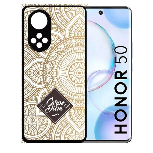Coque Pour Honor 50 - Carpe Diem Modif Orient Fond Blanc - Silicone - Noir