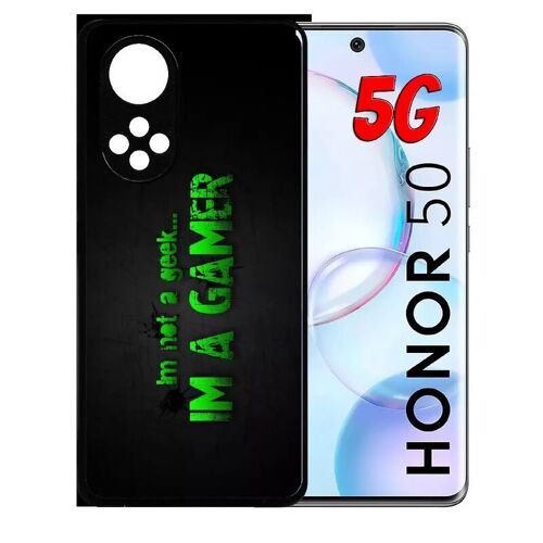 Coque Pour Honor 50 5g - Citation Geek Gamer - Silicone - Noir