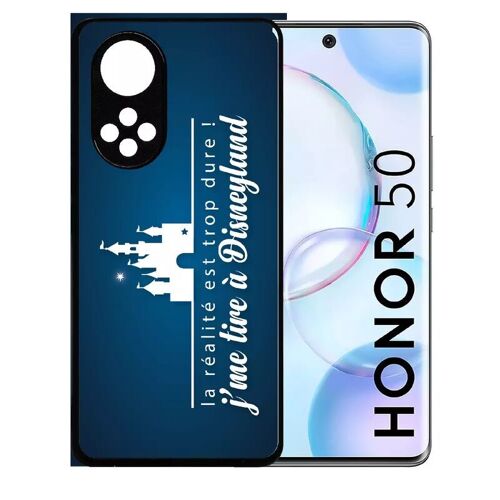 Coque Pour Honor 50 - La Realite Est Tropdure Jme Tire A Disney Fond Bleu Fonc - Silicone - Noir