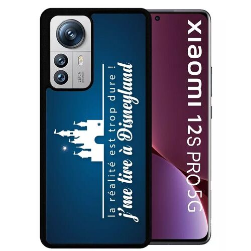 Coque Pour Xiaomi 12s Pro - La Realite Est Tropdure Jme Tire A Disney Fond Bleu Fonc - Silicone - Noir