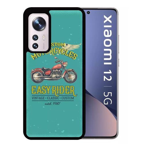 Coque Pour Xiaomi 12 5g - Moto Rtro Easy Rider - Silicone - Noir