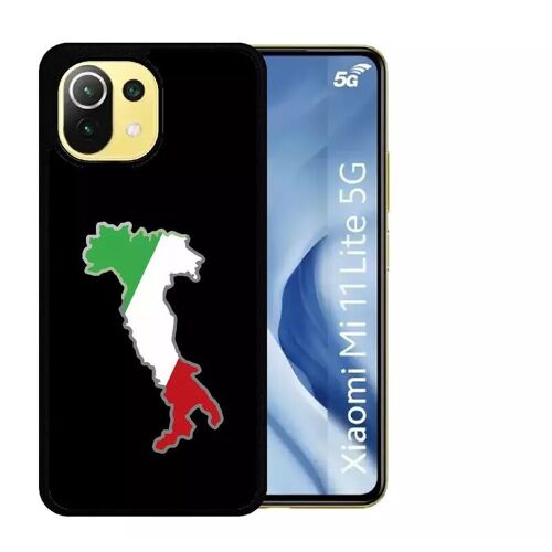 Coque Pour Xiaomi Mi 11 Lite 5g - Botte Italie Fond Noir - Silicone - Noir