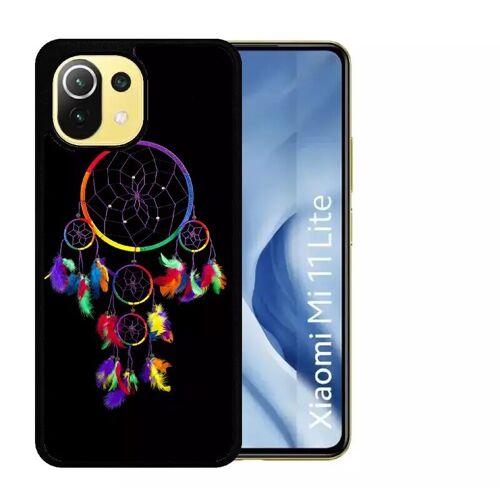 Coque Pour Xiaomi Mi 11 Lite - Attrape Rve Arc En Ciel Fond Noir - Silicone - Noir