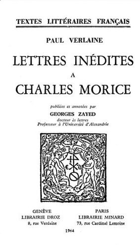 Lettres Inédites À Charles Morice
