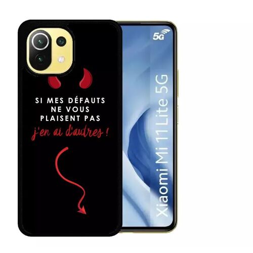 Coque Pour Xiaomi Mi 11 Lite 5g - Citation Dfauts - Silicone - Noir