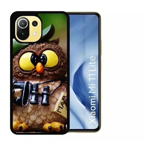 Coque Pour Xiaomi Mi 11 Lite - Chouette - Silicone - Noir