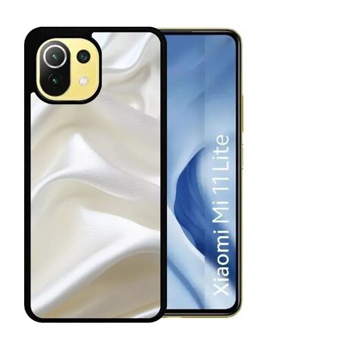 Coque Pour Xiaomi Mi 11 Lite - Soie Blanche - Silicone - Noir