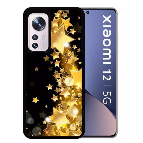 Coque Pour Xiaomi 12 5g - Étoile D'or Sur Fond Noir - Silicone - Noir
