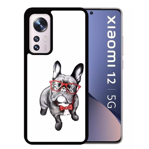 Coque Pour Xiaomi 12 5g - Bulldog Français À Lunettes - Silicone - Noir
