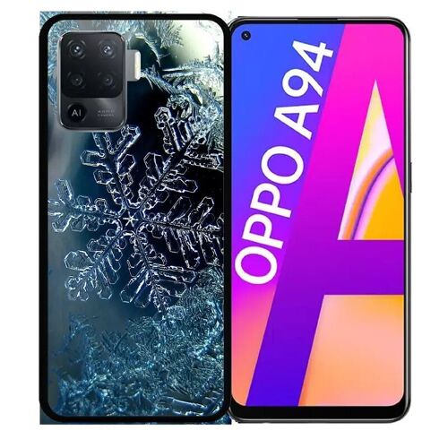 Coque Pour Oppo A94 - Flocon De Neige Eau - Silicone - Noir