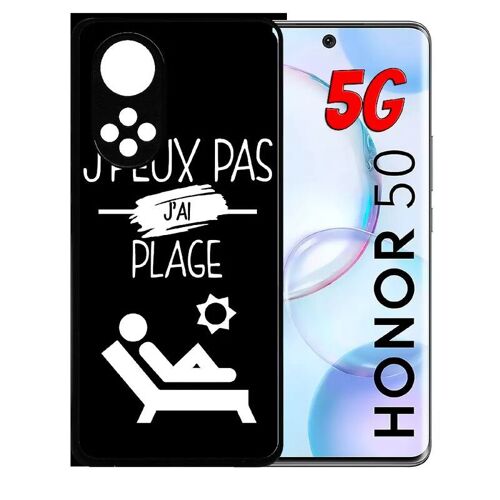 Coque Pour Honor 50 5g - J Peux Pas J Ai Plage 2 - Silicone - Noir