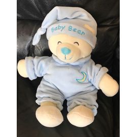 Doudou Peluche Gipsy Ours Baby Bear Bleu Turquoise Lune Brode 28 Cm