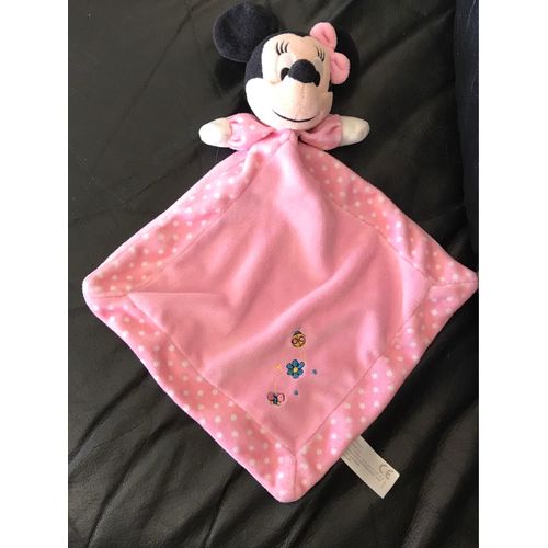 Doudou Plat Nicotoy Disney Minnie Rose Coccinelle Fleur Papillon Pois 30cm