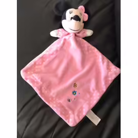 Doudou Plat Nicotoy Disney Minnie Rose Coccinelle Fleur Papillon Pois 30cm