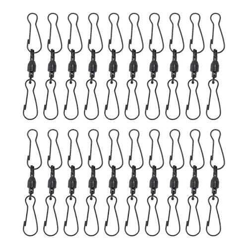 Polyvalence Coupe-Vent : 20pcs Pinces À Manche À Air Noires - Rotation À 360 Degrés En Acier Inoxydable