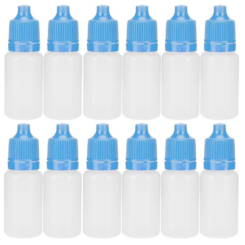 50 Pcs 5 ml Vide Compte-gouttes Récipient de bouteille liquide compressible pour les yeux avec couvercles BouchonsBlue