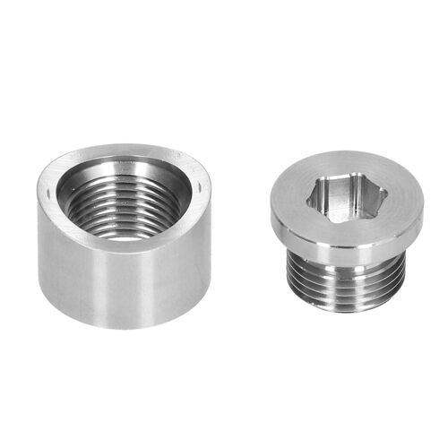 Capteur D'oxygène Bouchon Raccord Soudure Crantée Écrou De Bonde Accessoire En Acier Inoxydable Partie M18x1.5