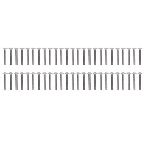50Pcs Vis à tête bouton à bride A2-70 Boutons en acier inoxydable Têtes Capuchons à douille Boulons KitM5x35mm
