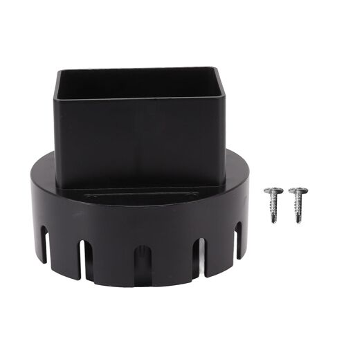Adaptateur de tuyau de descente Adaptateur de vidange en plastique Connecteur de convertisseur de tuyau de descente de remplacement avec vis Noir L 3x4in