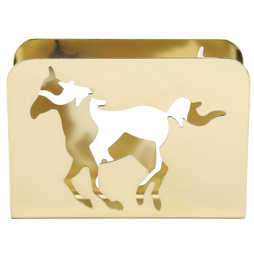 Porte-serviette cheval en or : motif creux exquis pour la maison et le bureau