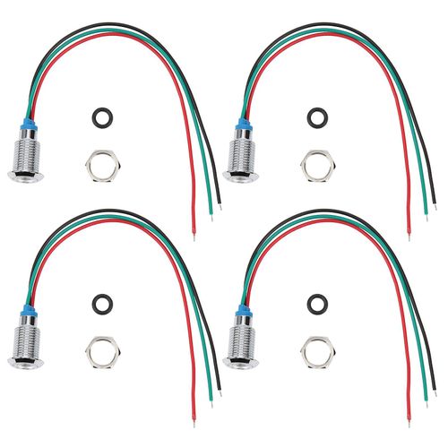 4 Jeux De Mini Led Bicolores Précâblées De 10 Mm, Indicateurs Rouge/Vert, Conception D'anode Commune