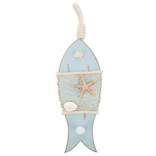 Décor Suspendu Simple De Poisson En Bois Nautique - Ornement De Poisson En Bois Naturel Antique Pour La Maison, Le Bar Et Le Restaurant