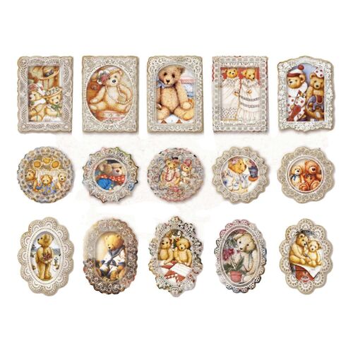45 Pcs Retro Lace Stickers - Autocollants Décoratifs Commémoratifs Pour Albums De Scrapbooking, Type 2
