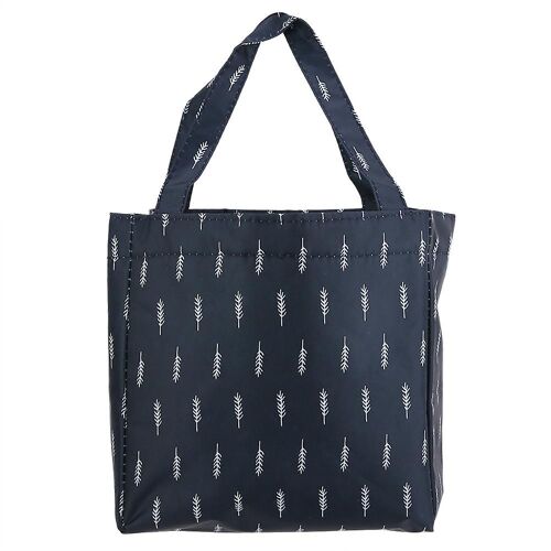 Sac à lunch zippé en toile imperméable Sac à lunch fourre-tout Sac portable Sacs à lunch pour enfants (arbre bleu)