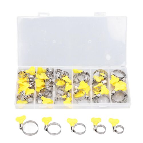 44 Pcs Clé Collier de Serrage En Acier Inoxydable Réutilisable Réglage Vis Vis Sans Fin Clip Pour Pipeline