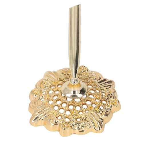 Porte-Stylo Rétro Doré - Support En Métal À Motif Creux Pour Bureau (Stylo Non Inclus)