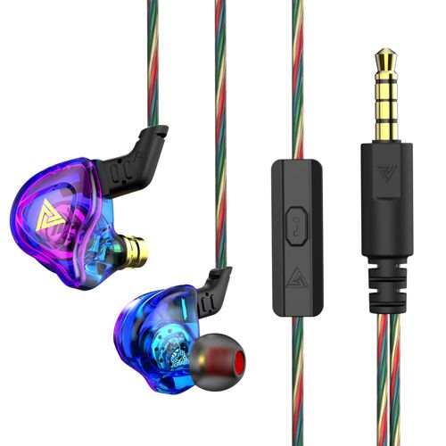 Purple A QKZ-Écouteurs filaires AK6 DMX avec micro, écouteurs HiFi pour PC, Smartphone, casque antibruit basse, écouteurs de sport, écouteurs de musique de fitness ""Nipseyteko""